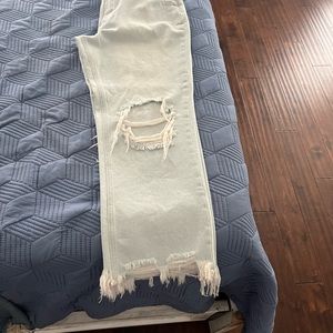 Free People light wash crop jeans